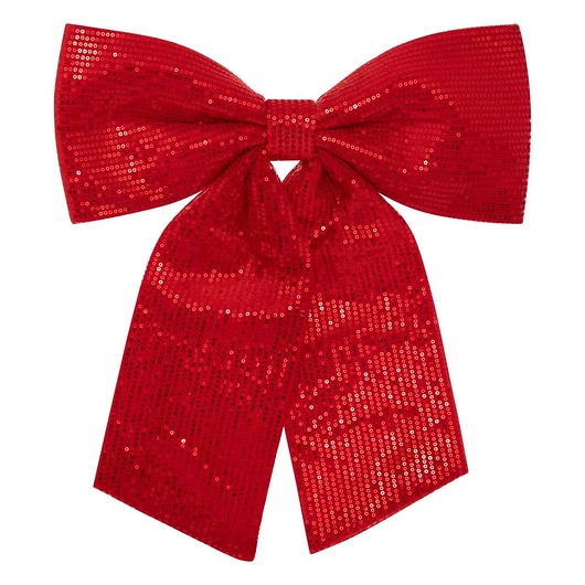 dekoracje świąteczne Cekinowa kokarda, czerwona, kpl. 4 sztuk, 39x47 cm