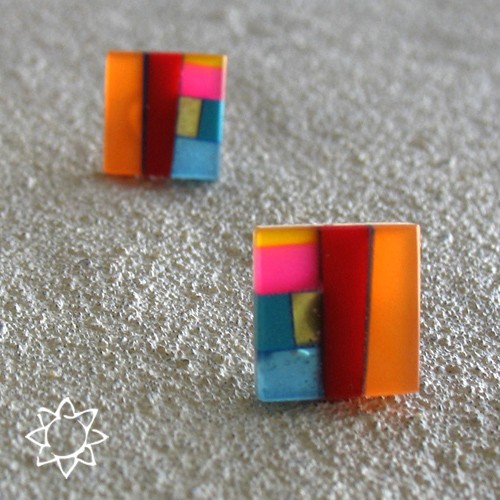 ECO MOSAIC- kolczyki z recyklingu KOS jewellery