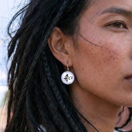 kolczyki srebrne Nagomi - harmonia wewnętrzna - stalowe kolczyki