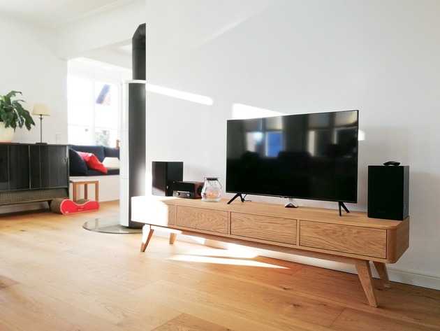 komody i szafki Drevutnia - Szafka Telewizyjna Jednolita /RTV/ Szafka pod Telewizor / 200cm