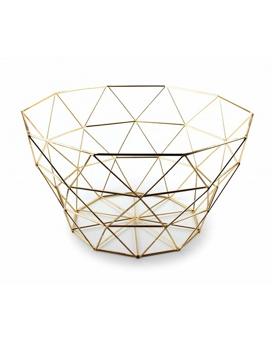 Kosz Druciak Złoty Geometryczny MIA home