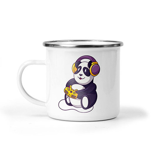kubki Kubek metalowy grająca panda