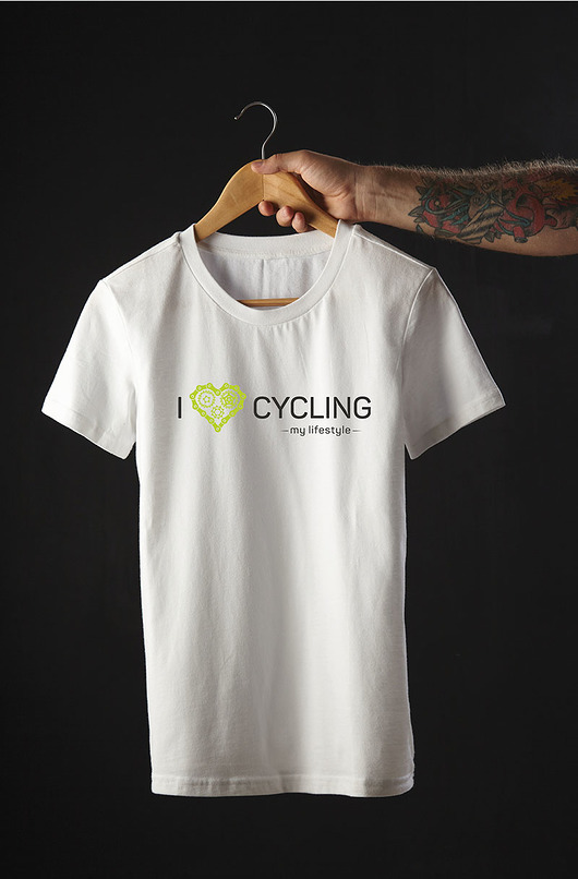 t-shirty męskie Koszulka T-SHIRT.  I love cycling - my lifestyle