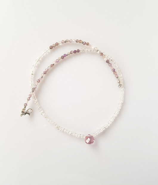 kolie Naszyjnik Ametystowa Kropelka