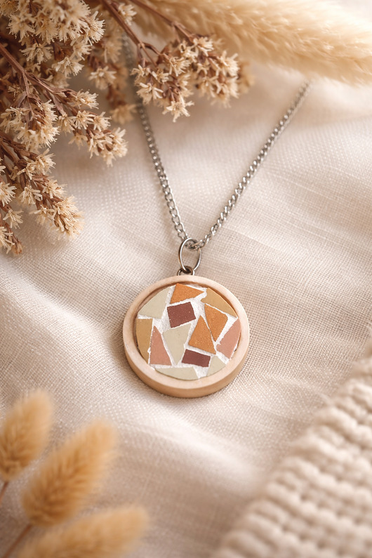 wisiory Cynamon - Naszyjnik, wisiorek z mozaiką