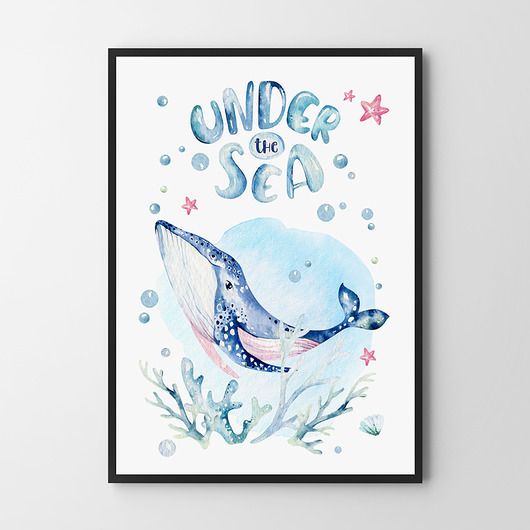 Wielorybek - plakat dla dziecka HOG STUDIO