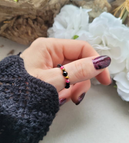 pierścionki elastyczne Pierścionek ochronny z Turmalinem