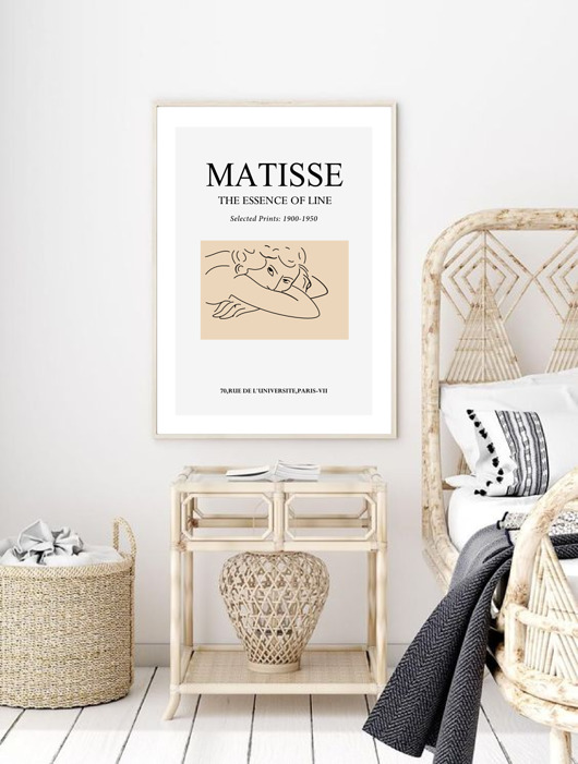 PLAKAT kobieta,Matisse,ilustracja,grafika black dot studio