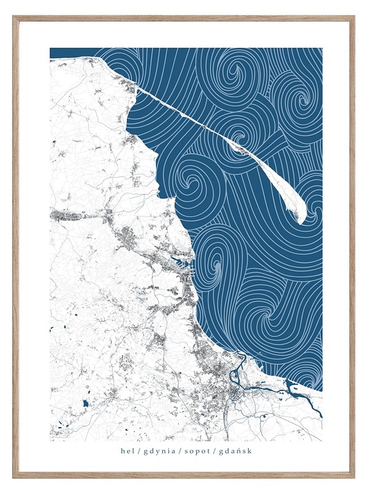 plakaty TRÓJMIASTO i   HEL Gdańsk Gdynia Sopot plakat mapa