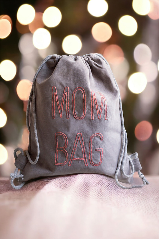 plecaki MOM BAG szary workoplecak z haftem