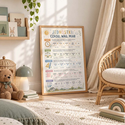 obrazy i plakaty do pokoju dziecięcego Plakat edukacyjny JEDNOSTKI dla chłopca