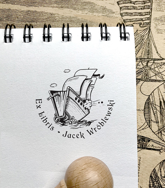 stemple STATEK  KSIĄŻKA -  personalizowany stempel Ex Libris