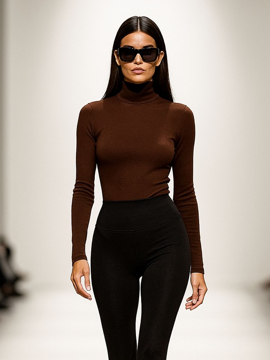 topy damskie Bluzka brązowa YY500101