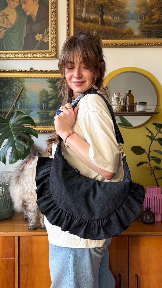 torby na ramię Torebka Rogalik czarna