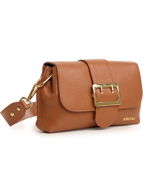 torby na ramię Torebka skórzana z ozdobnym szerokim paskiem  (6476)