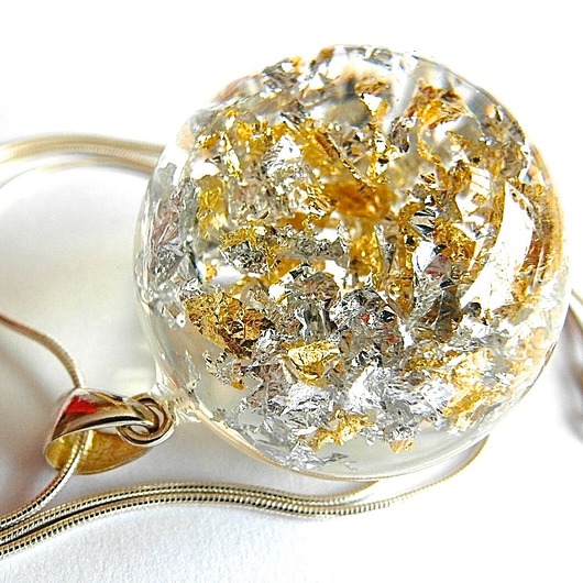 Wisior ze srebrno-złotymi płatkami Grol Jewellery
