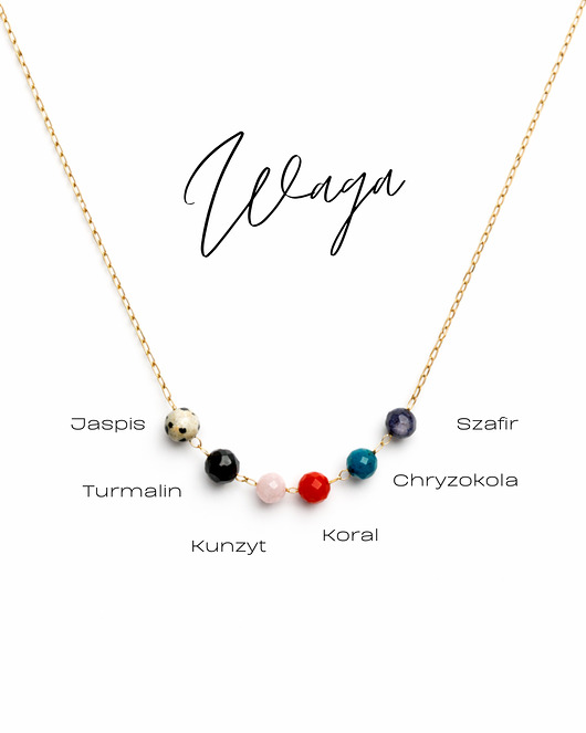 złote naszyjniki Twój ZODIAK, Naszyjnik Glam, Waga, złoty