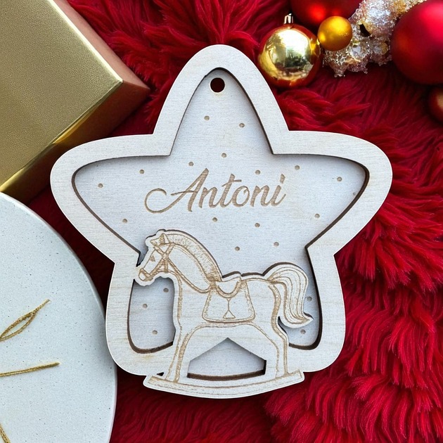 ozdoby choinkowe Bombka Gwiazdka z Imieniem Konik na Biegunach