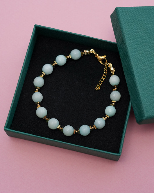 bransoletki z kamieni naturalnych Miętowa bransoletka z jadeitu