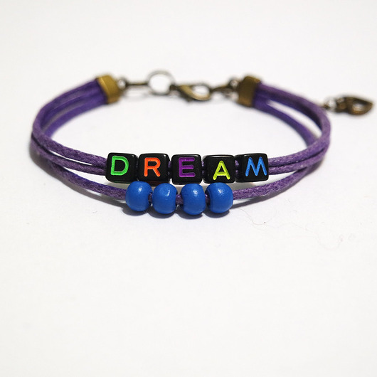 bransoletki na sznurku Bransoletka - Dream - sznurki, koraliki, kolorowe