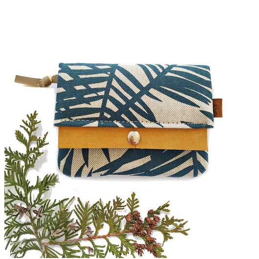 Portfel Boho Mini - granatowy w liście Bohothica