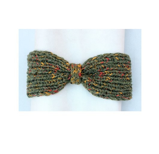 opaski do włosów Zielona melanż opaska handmade z wełną