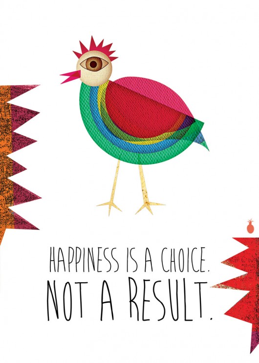 HAPPINESS  - plakat ilustrowany (basic size) Ananas Project
