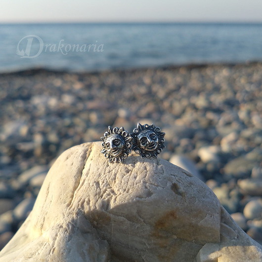 kolczyki wire wrapping Dawne pieśni - Słoneczka
