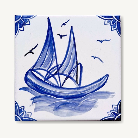 podkładki do kuchni Barka - statek holenderski na kafelku