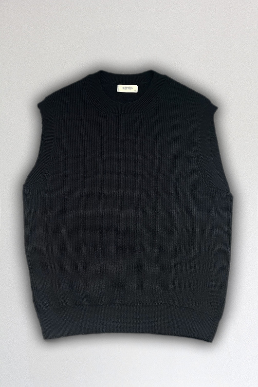swetry męskie JAGUAR Męska Kamizelka Wełniana Czarna 100% Merino Bezrękawnik Sweter