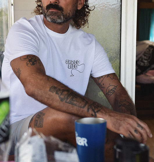 t-shirty męskie Biała Przedłużana Koszulka Shred Life
