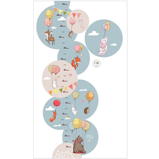 naklejki ścienne do pokoju dziecka Naklejka miarka Bubble Dreams 150x80cm