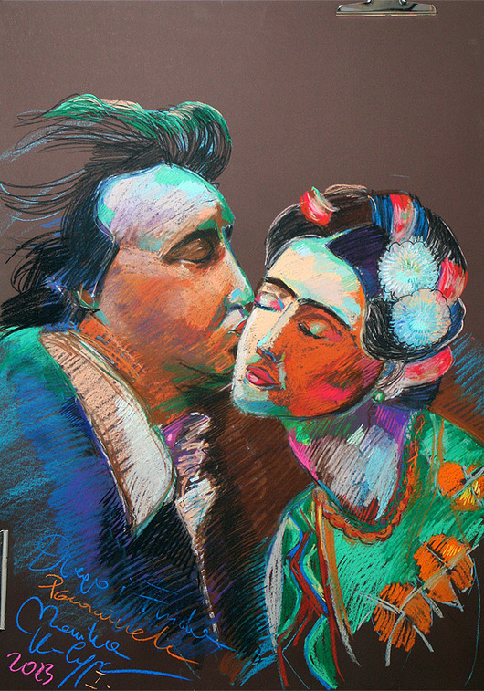 obrazy Frida i Diego  /sucha pastela