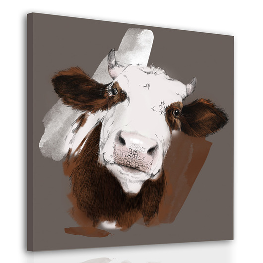 obrazy OBRAZ NA PŁÓTNIE-  KROWA 80x80cm