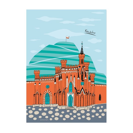 Plakat A4 Kraków Kopiec Kościuszki Gliniana Kura