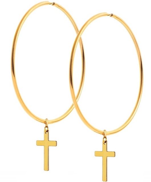 Kolczyki koła z krzyżykami 4cm - srebro 925 Coccola JEWELLERY