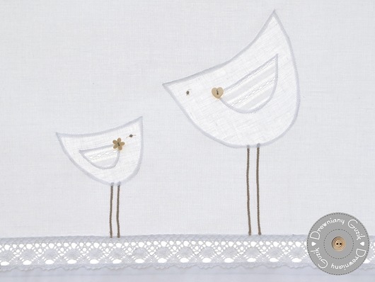 zazdrostka na tunel SPRING shabby chic ptaszki drewnianyguzik