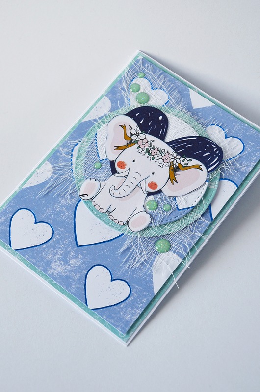 kartki scrapbooking Kartka Dla Dziecka Ze Słonikiem: Dowolny Napis