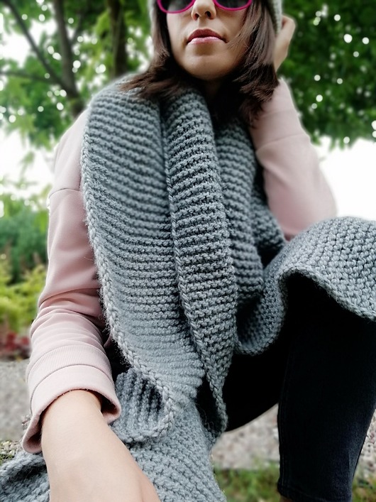 szale damskie Szal BIG ALPAKA (szary)