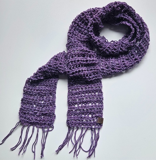 szale damskie Wiosenny szal wełniany fioletowy