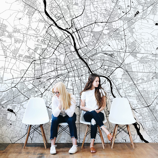 fototapeta Warszawa - fototapeta na wymiar - mapa  Warszawy