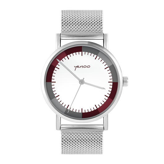 zegarki unisex Zegarek - Classic wine - bransoleta mesh