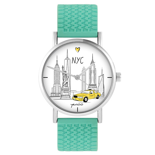 zegarki unisex Zegarek - New York - silikonowy, turkus