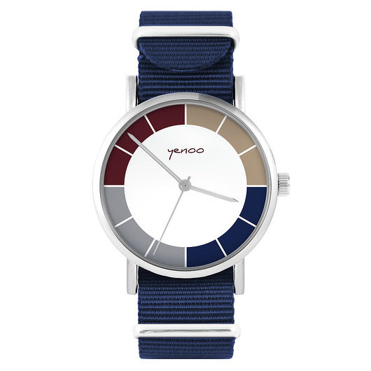 zegarki unisex Zegarek - Tricolor - granatowy, nylonowy