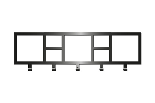 wieszaki Nowoczesny Wieszak Z Kolekcji Simple Geometryczne Duże I Małe Kwadraty Wg-05