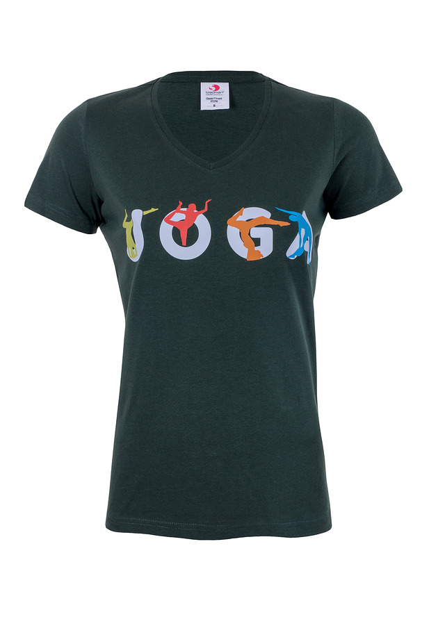 t-shirt damskie Bluzka t-shirt lotos ohm JOGA zielona