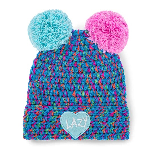 czapki dziecięce czapka dziana KRAFF DUO FUN BLUE handmade