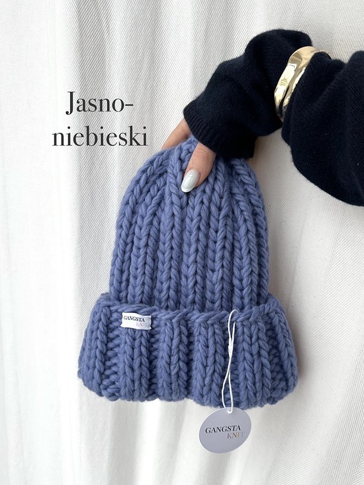 czapki damskie Czapka Nordic 100% wełna *jasnoniebieski*