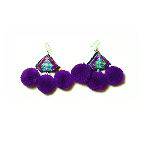 Koczyki etniczne Mien VIOLET Bright Boho old