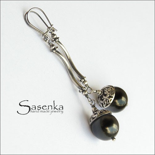 CRYSTAL PEARLS - CZARNE sasenka